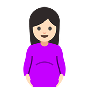 🤰🏻 Emoji Mujer Embarazada: Tono De Piel Claro en Google Android 7.1.