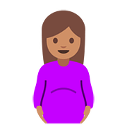 🤰🏽 Emoji schwangere Frau: mittlere Hautfarbe Google Android 7.1.