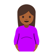 🤰🏾 Emoji schwangere Frau: mitteldunkle Hautfarbe Google Android 7.1.