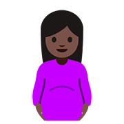 🤰🏿 Emoji Mujer Embarazada: Tono De Piel Oscuro en Google Android 7.1.
