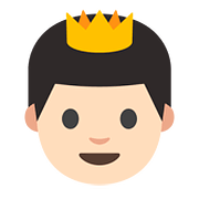 Emoji 🤴🏻 Principe: Carnagione Chiara su Google Android 7.1.