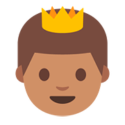 Émoji 🤴🏽 Prince : Peau Légèrement Mate sur Google Android 7.1.