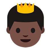 Emoji 🤴🏿 Principe: Carnagione Scura su Google Android 7.1.