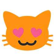 😻 Emoji lachende Katze mit Herzen als Augen Google Android 7.1.