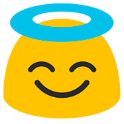 Emoji 😇 Faccina Con Sorriso E Aureola su Google Android 7.1.