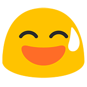😅 Emoji grinsendes Gesicht mit Schweißtropfen Google Android 7.1.