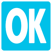 🆗 Emoji Großbuchstaben OK in blauem Quadrat Google Android 7.1.