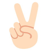 ✌🏻 Emoji Mão Em V De Vitória: Pele Clara na Google Android 7.1.