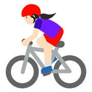 Émoji 🚴🏻‍♀️ Cycliste Femme : Peau Claire sur Google Android 7.1.