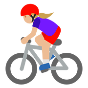 Émoji 🚴🏼‍♀️ Cycliste Femme : Peau Moyennement Claire sur Google Android 7.1.