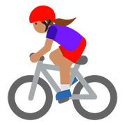 Émoji 🚴🏽‍♀️ Cycliste Femme : Peau Légèrement Mate sur Google Android 7.1.