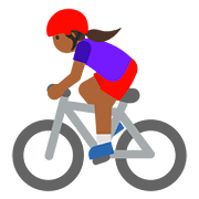 Emoji 🚴🏾‍♀️ Ciclista Donna: Carnagione Abbastanza Scura su Google Android 7.1.