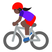 🚴🏿‍♀️ Emoji Mulher Ciclista: Pele Escura na Google Android 7.1.