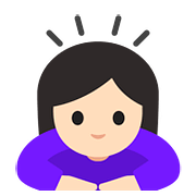 Emoji 🙇🏻‍♀️ Donna Che Fa Inchino Profondo: Carnagione Chiara su Google Android 7.1.