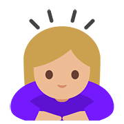 Emoji 🙇🏼‍♀️ Donna Che Fa Inchino Profondo: Carnagione Abbastanza Chiara su Google Android 7.1.