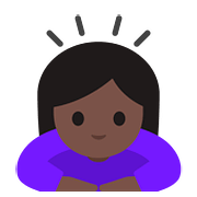 Emoji 🙇🏿‍♀️ Donna Che Fa Inchino Profondo: Carnagione Scura su Google Android 7.1.