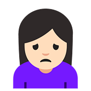 Emoji 🙍🏻‍♀️ Donna Corrucciata: Carnagione Chiara su Google Android 7.1.