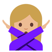 Emoji 🙅🏼‍♀️ Donna Con Gesto Di Rifiuto: Carnagione Abbastanza Chiara su Google Android 7.1.