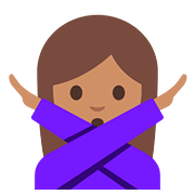 🙅🏽‍♀️ Emoji Mulher Fazendo Gesto De «não»: Pele Morena na Google Android 7.1.