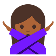 🙅🏾‍♀️ Emoji Frau mit überkreuzten Armen: mitteldunkle Hautfarbe Google Android 7.1.