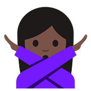 🙅🏿‍♀️ Emoji Mujer Haciendo El Gesto De «no»: Tono De Piel Oscuro en Google Android 7.1.