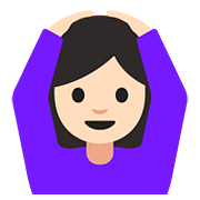 Émoji 🙆🏻‍♀️ Femme Faisant Un Geste D’acceptation : Peau Claire sur Google Android 7.1.