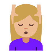 💆🏼‍♀️ Emoji Frau, die eine Kopfmassage bekommt: mittelhelle Hautfarbe Google Android 7.1.