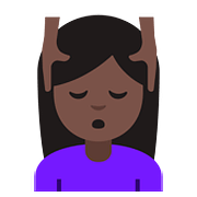 💆🏿‍♀️ Emoji Frau, die eine Kopfmassage bekommt: dunkle Hautfarbe Google Android 7.1.