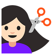 Émoji 💇🏻‍♀️ Femme Qui Se Fait Couper Les Cheveux : Peau Claire sur Google Android 7.1.