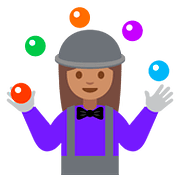Émoji 🤹🏽‍♀️ Jongleuse : Peau Légèrement Mate sur Google Android 7.1.
