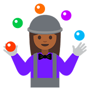 Emoji 🤹🏾‍♀️ Giocoliere Donna: Carnagione Abbastanza Scura su Google Android 7.1.