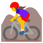 Emoji 🚵‍♀️ Ciclista Donna Di Mountain Bike su Google Android 7.1.