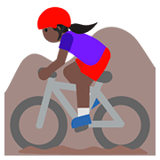 🚵🏿‍♀️ Emoji Mujer En Bicicleta De Montaña: Tono De Piel Oscuro en Google Android 7.1.