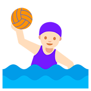 🤽🏻‍♀️ Emoji Mujer Jugando Al Waterpolo: Tono De Piel Claro en Google Android 7.1.