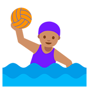 🤽🏽‍♀️ Emoji Wasserballspielerin: mittlere Hautfarbe Google Android 7.1.