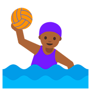 🤽🏾‍♀️ Emoji Wasserballspielerin: mitteldunkle Hautfarbe Google Android 7.1.