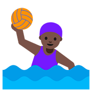 Emoji 🤽🏿‍♀️ Pallanuotista Donna: Carnagione Scura su Google Android 7.1.