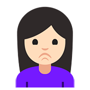 🙎🏻‍♀️ Emoji schmollende Frau: helle Hautfarbe Google Android 7.1.