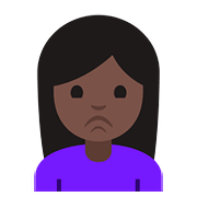 🙎🏿‍♀️ Emoji Mulher Fazendo Bico: Pele Escura na Google Android 7.1.