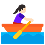 🚣🏻‍♀️ Emoji Frau im Ruderboot: helle Hautfarbe Google Android 7.1.