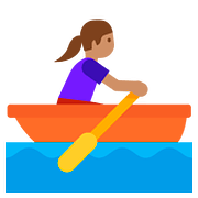 🚣🏽‍♀️ Emoji Frau im Ruderboot: mittlere Hautfarbe Google Android 7.1.