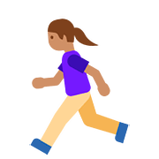 🏃🏽‍♀️ Emoji Mujer Corriendo: Tono De Piel Medio en Google Android 7.1.