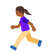 🏃🏾‍♀️ Emoji Mujer Corriendo: Tono De Piel Oscuro Medio en Google Android 7.1.