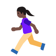 Emoji 🏃🏿‍♀️ Donna Che Corre: Carnagione Scura su Google Android 7.1.