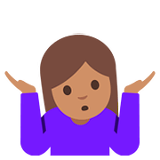 Emoji 🤷🏽‍♀️ Donna Che Scrolla Le Spalle: Carnagione Olivastra su Google Android 7.1.
