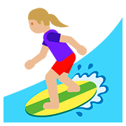 🏄🏼‍♀️ Emoji Mujer Haciendo Surf: Tono De Piel Claro Medio en Google Android 7.1.