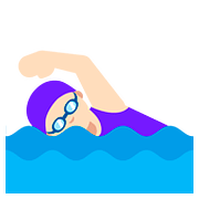 🏊🏻‍♀️ Emoji Mujer Nadando: Tono De Piel Claro en Google Android 7.1.