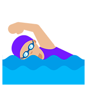 Emoji 🏊🏼‍♀️ Nuotatrice: Carnagione Abbastanza Chiara su Google Android 7.1.