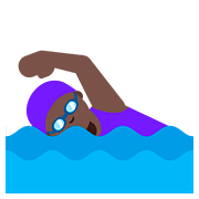 🏊🏿‍♀️ Emoji Mujer Nadando: Tono De Piel Oscuro en Google Android 7.1.