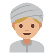 👳🏼‍♀️ Emoji Mulher Com Turbante: Pele Morena Clara na Google Android 7.1.